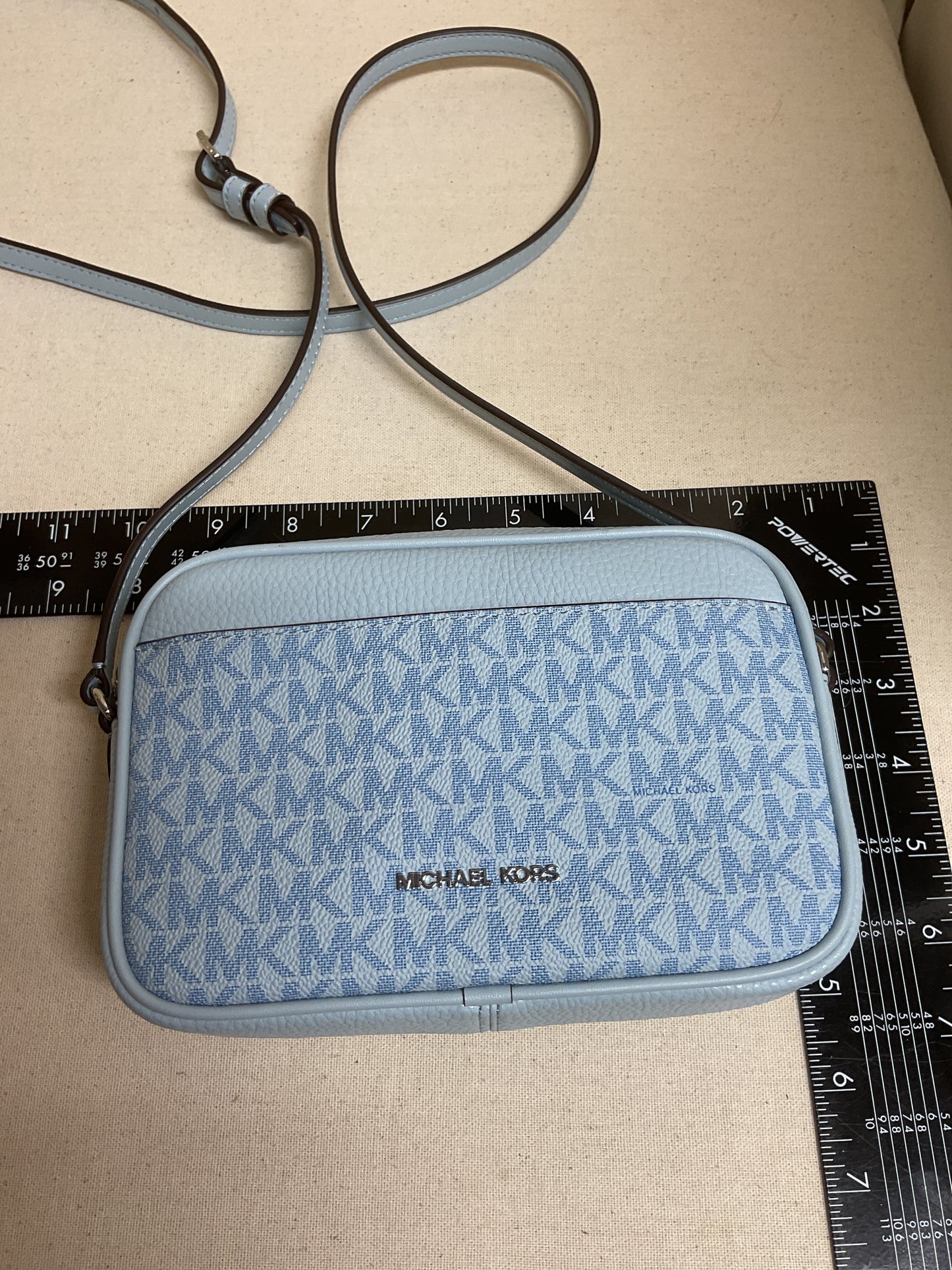 Crossbody Designer By Michael Kors In Blue, Size:Small