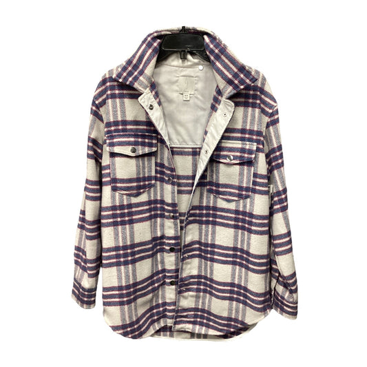 Jacket Shirt By Joie In Plaid Pattern, Size: M