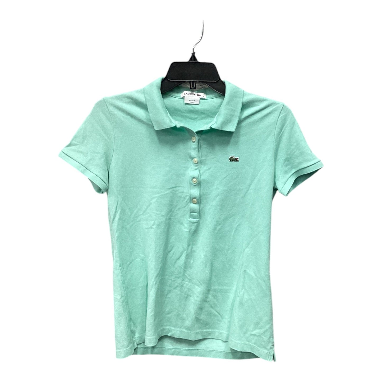 Top Short Sleeve By Lacoste In Green, Size: S