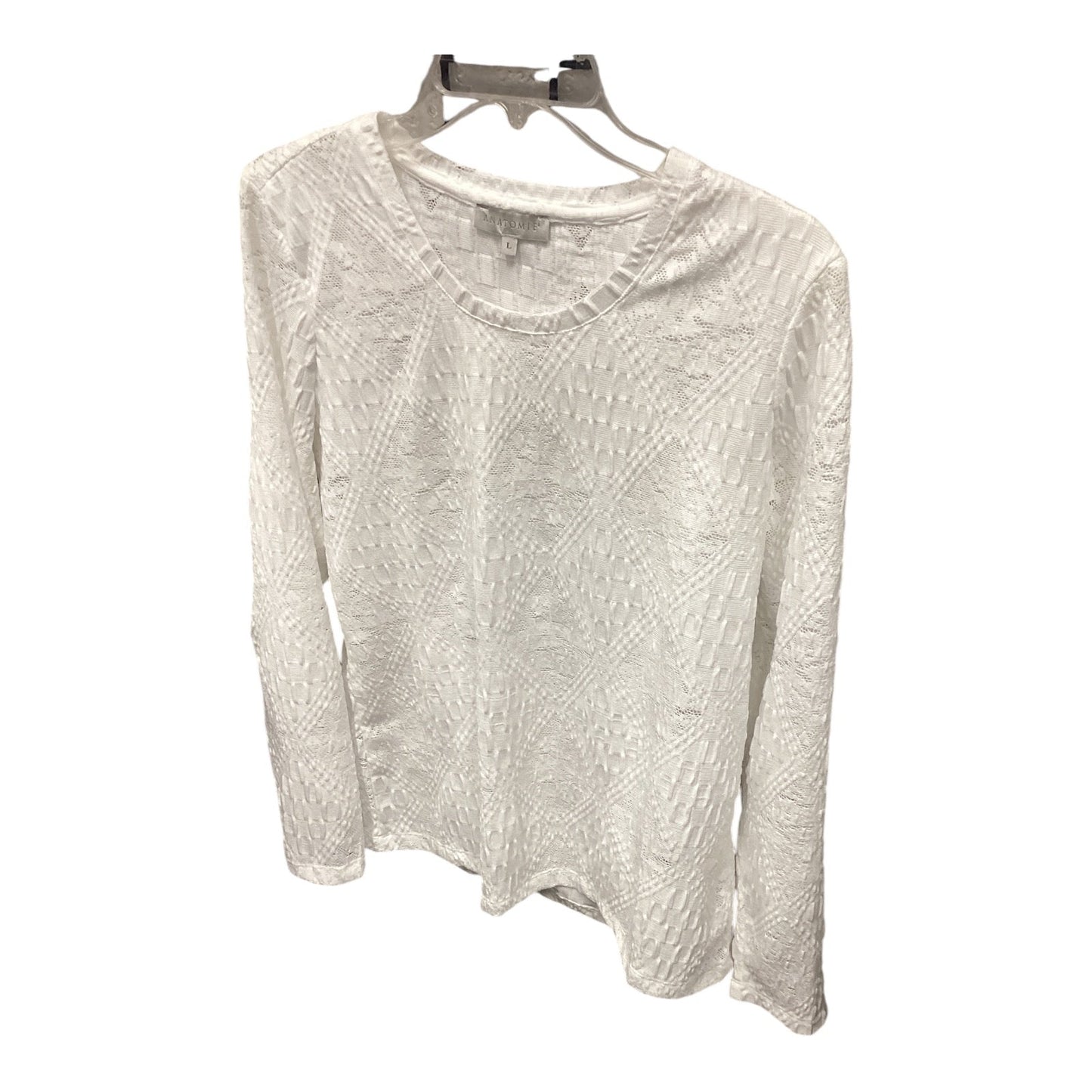 Top Long Sleeve By Cma In White, Size: L