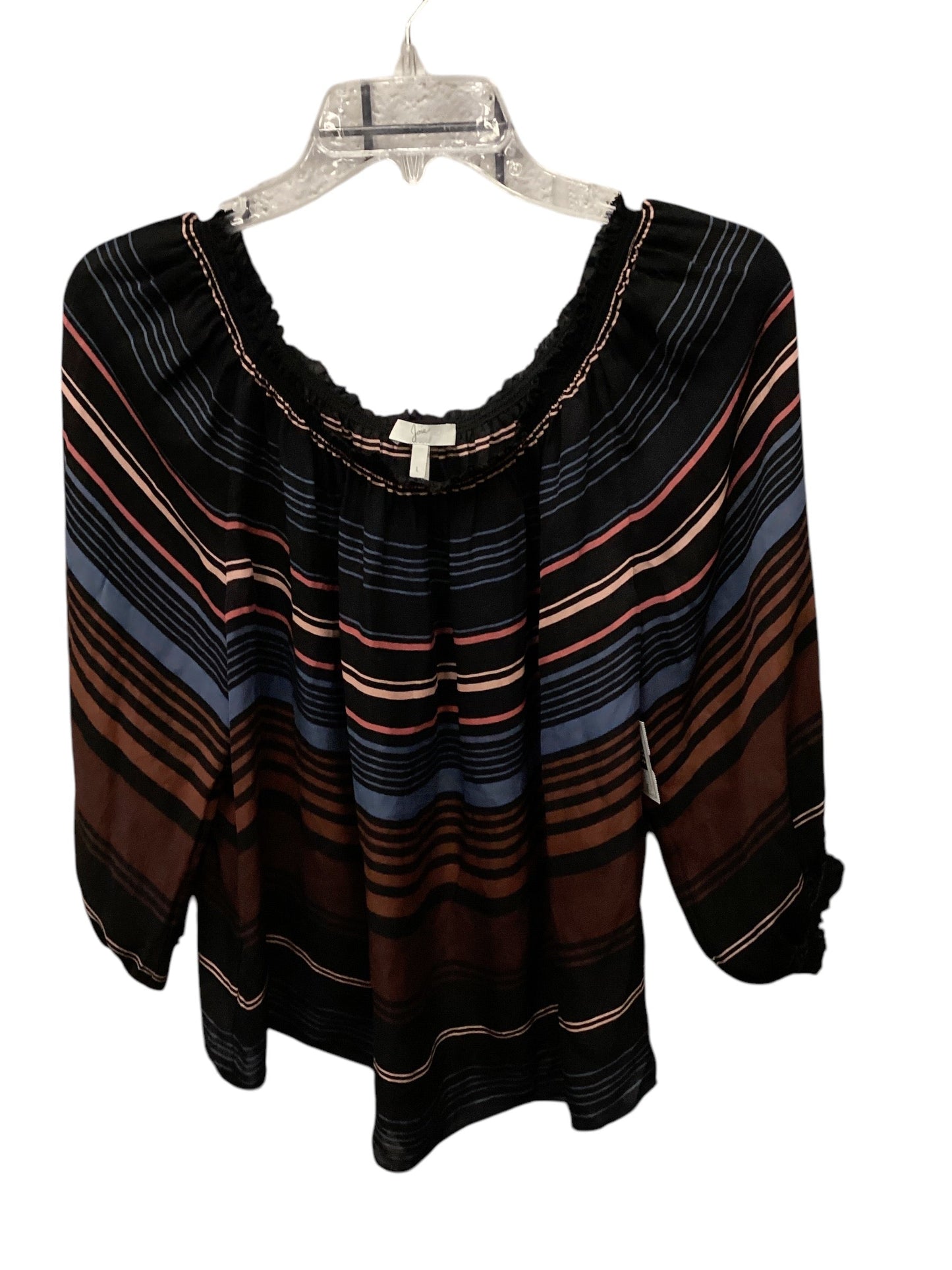 Top 3/4 Sleeve By Joie In Striped Pattern, Size: L