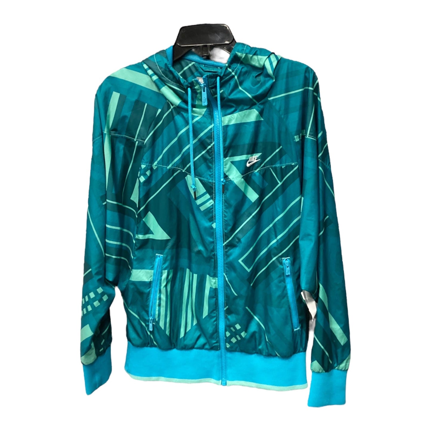 Athletic Jacket By Nike In Blue, Size: S