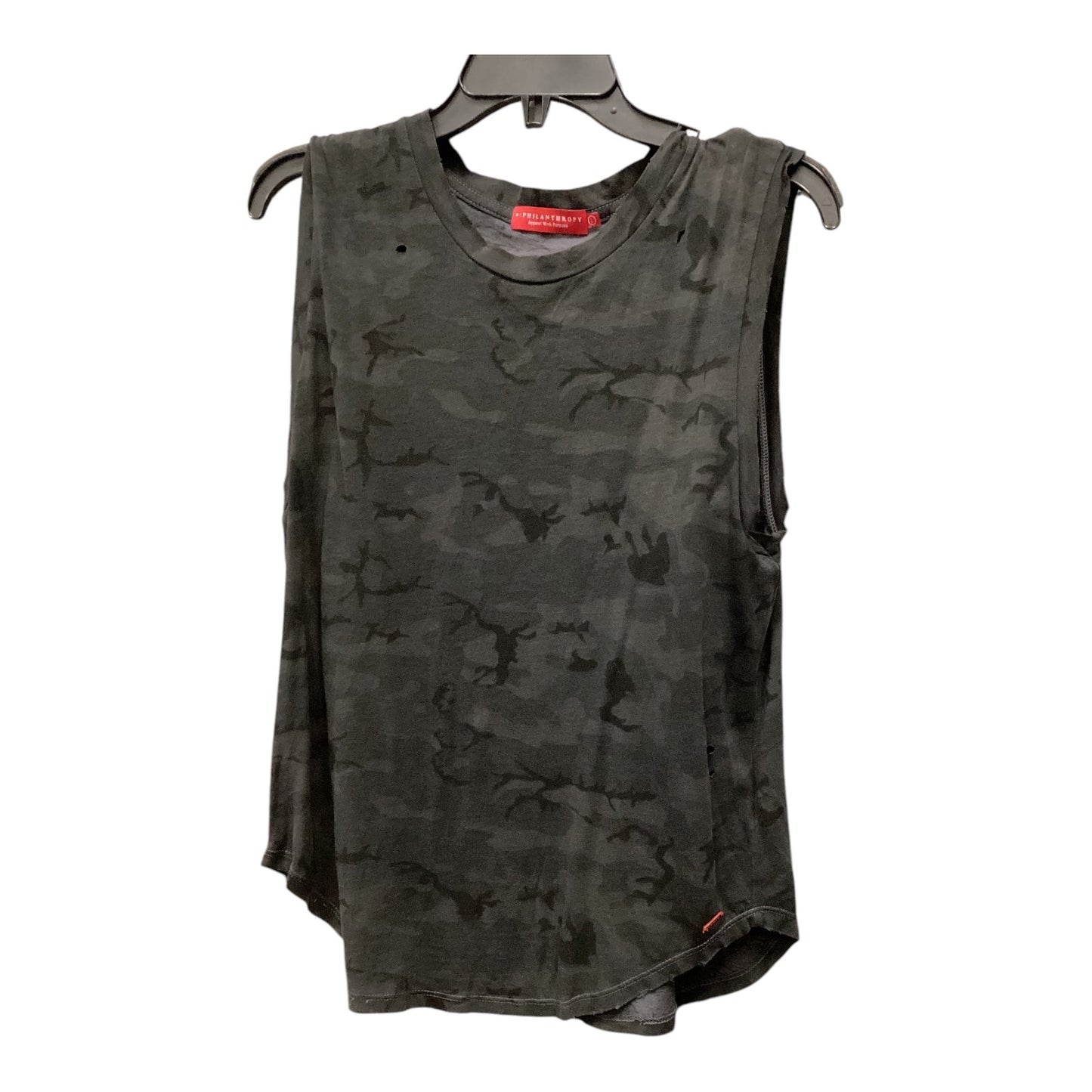 Top Sleeveless By Philanthropy In Camouflage Print, Size: L