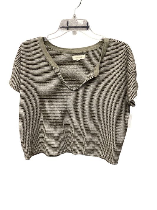 Top Short Sleeve By Madewell In Striped Pattern, Size: M