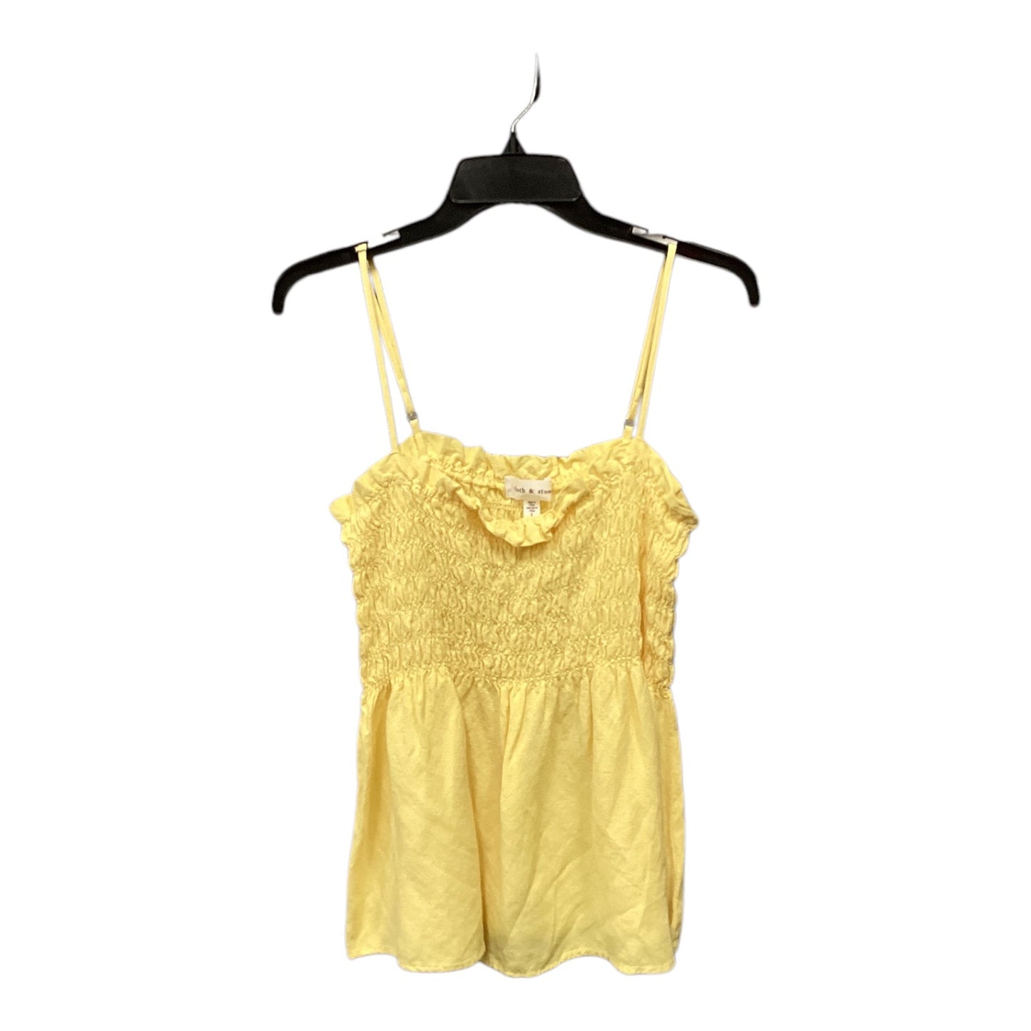 Top Sleeveless By Cloth & Stone In Yellow, Size: L