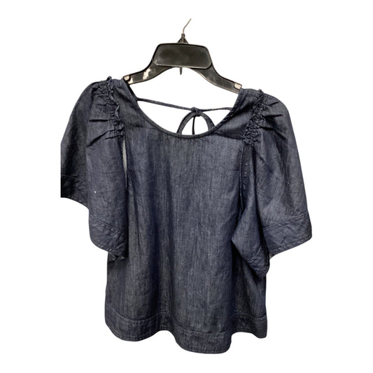 Top Short Sleeve By Pilcro In Blue Denim, Size: Xxs