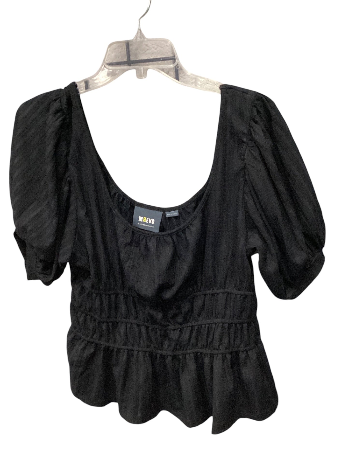 Top Short Sleeve By Maeve In Black, Size: L