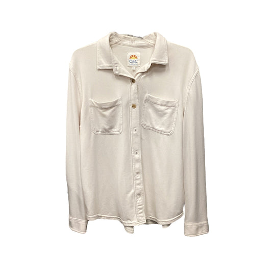 Top Long Sleeve By C And C In Beige, Size: L