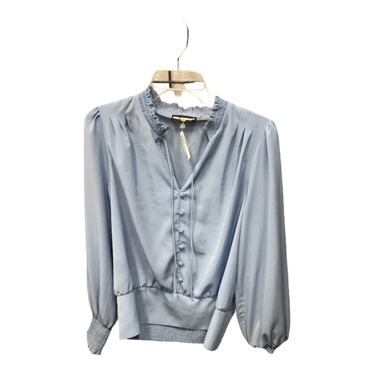 Top Long Sleeve By Karl Lagerfeld In Blue, Size: M