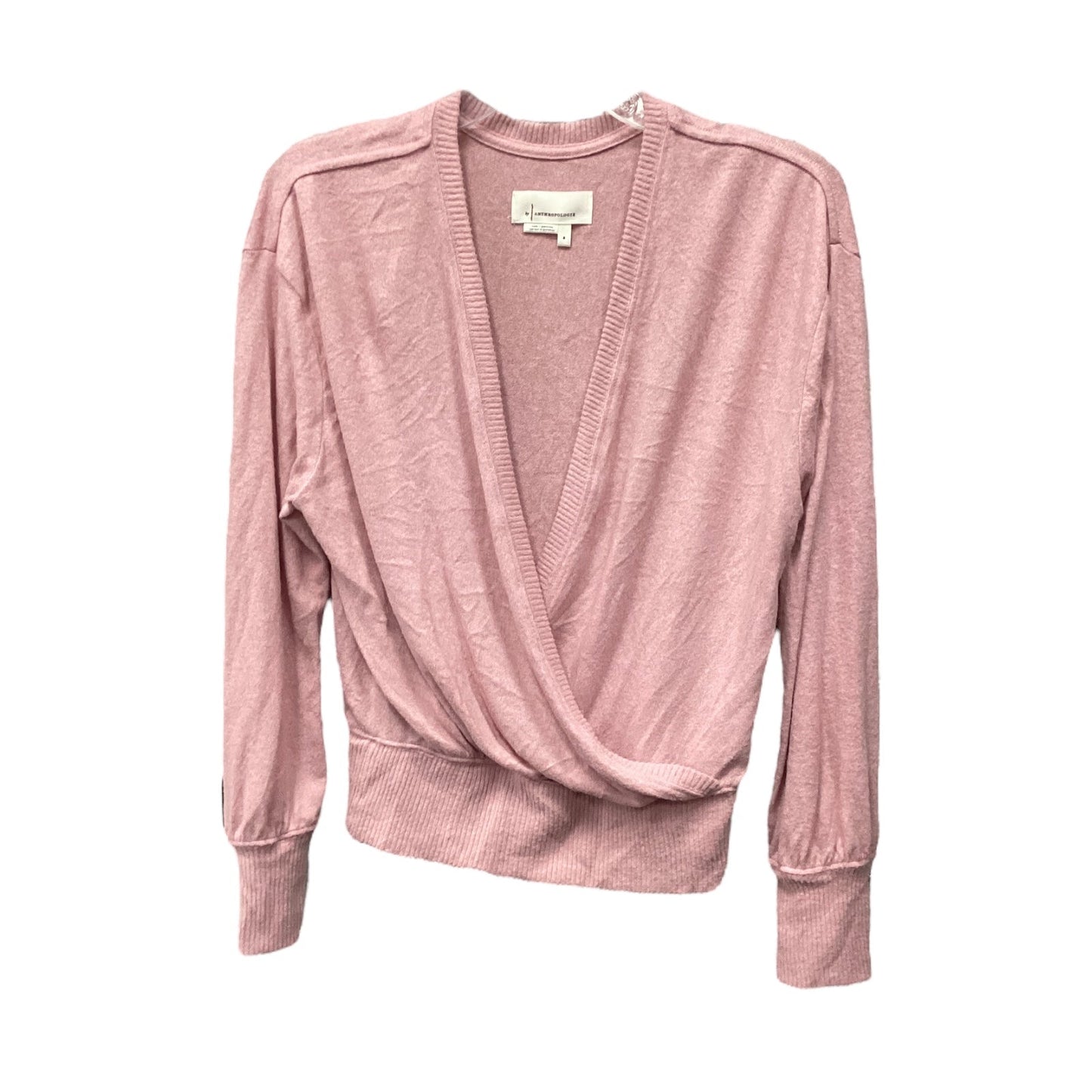 Top Long Sleeve By Anthropologie In Pink, Size: S