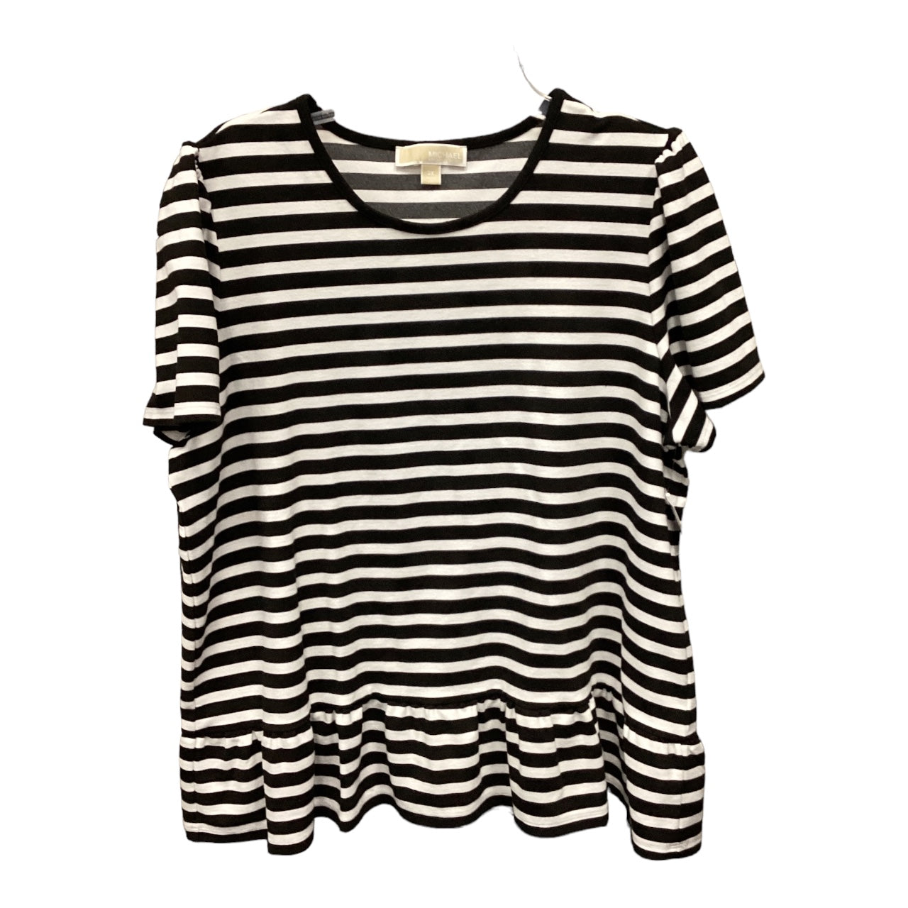 Top Short Sleeve By Michael By Michael Kors In Striped Pattern, Size: 2x