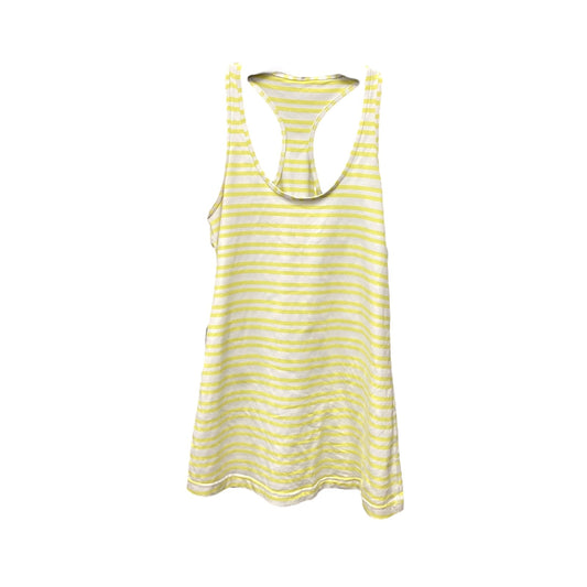 Athletic Tank Top By Lululemon In White & Yellow, Size: S