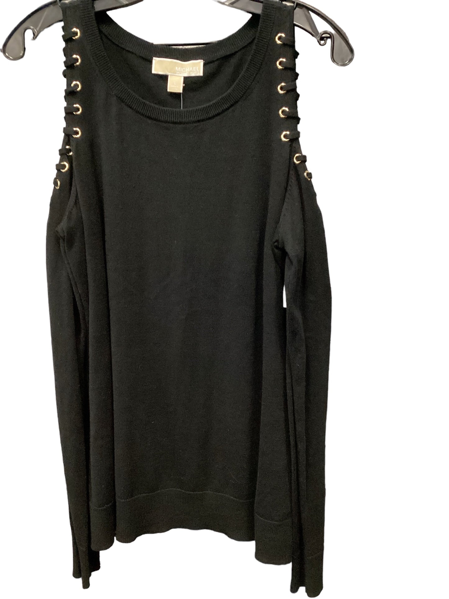 Top Long Sleeve Designer By Michael By Michael Kors In Black, Size: L