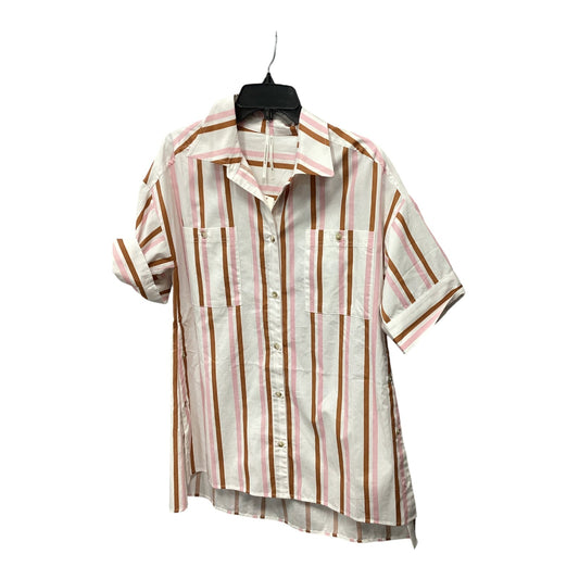 Top Short Sleeve By Anthropologie In Striped Pattern, Size: Xxs