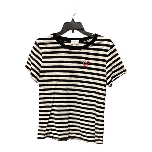 Top Short Sleeve By Evereve In Striped Pattern, Size: S