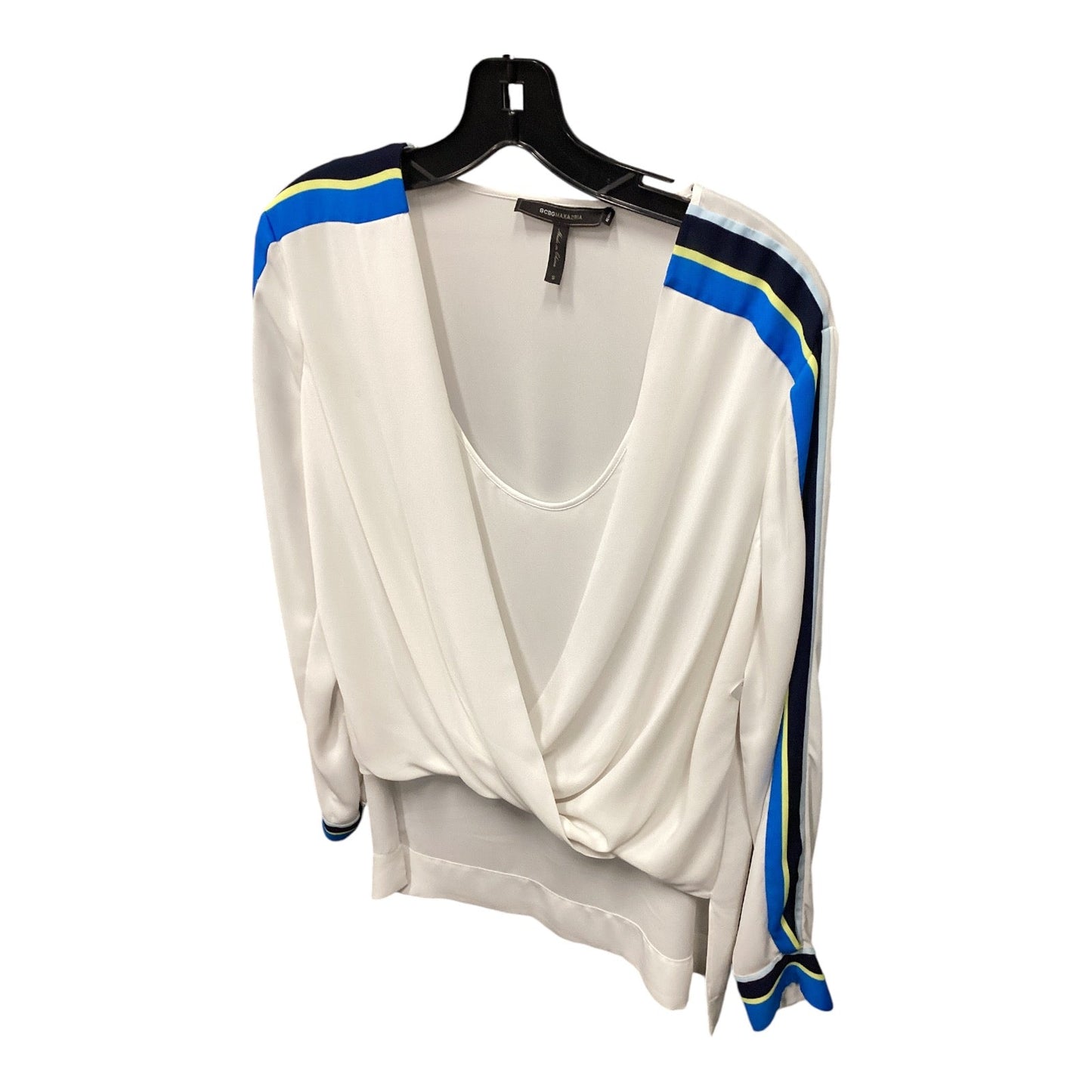 Top Long Sleeve By Bcbgmaxazria In White, Size: S