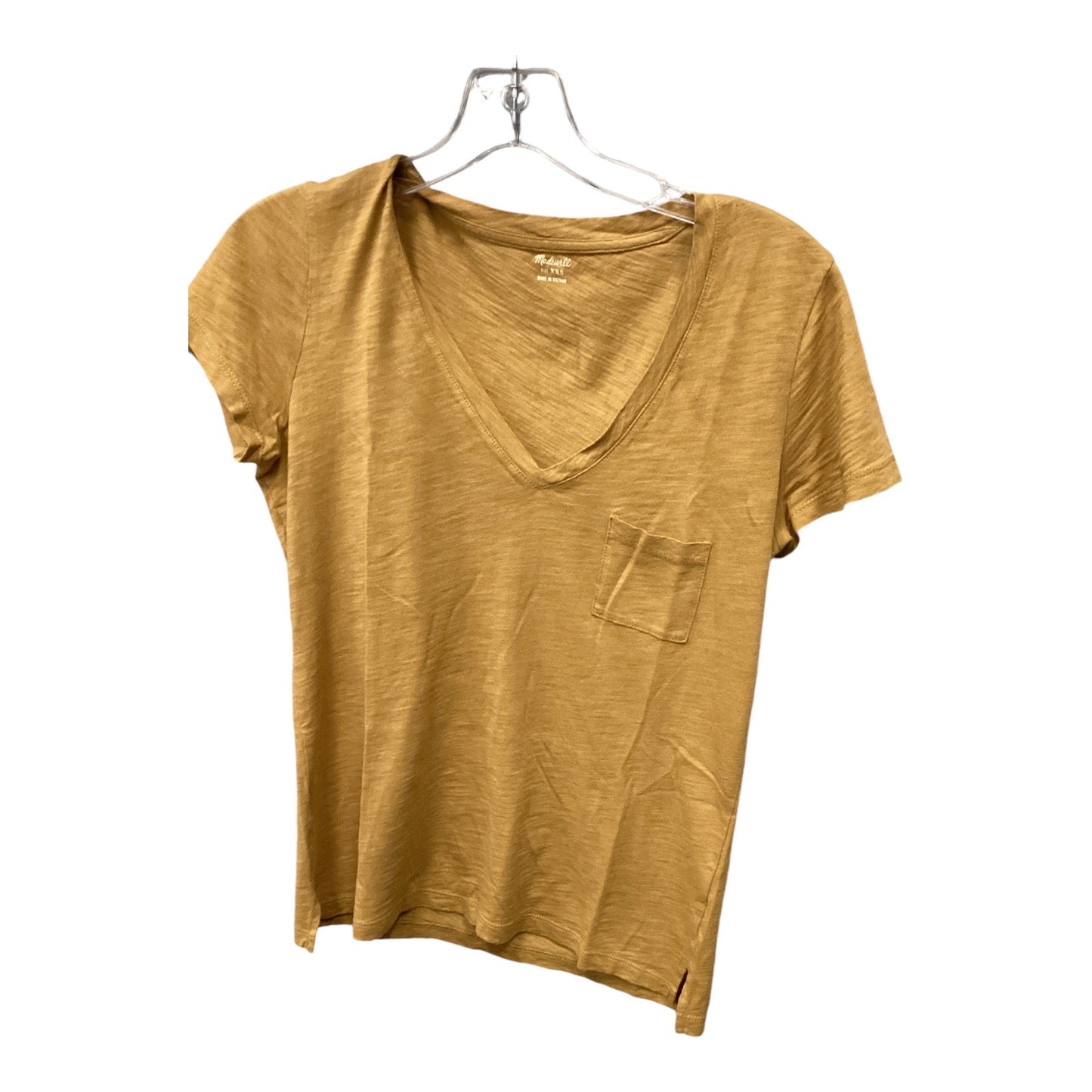 Top Short Sleeve Basic By Madewell In Yellow, Size: Xxs