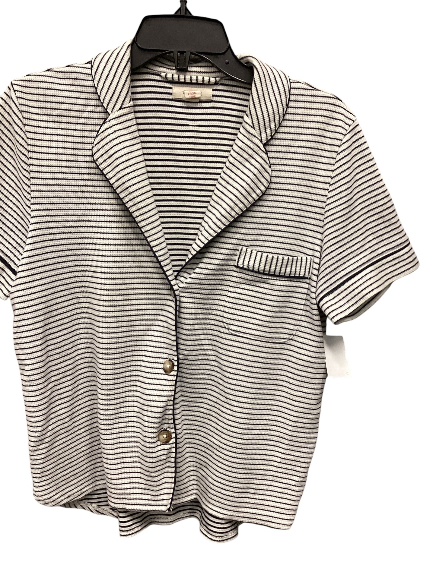 Top Short Sleeve By Madewell In Striped Pattern, Size: M