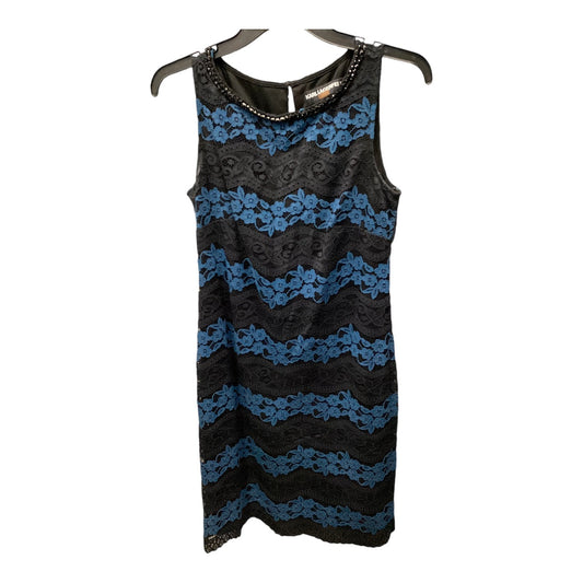 Dress Designer By Karl Lagerfeld In Black & Blue, Size: 4