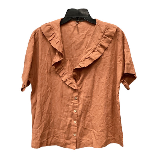 Top Short Sleeve By Free People In Orange, Size: S