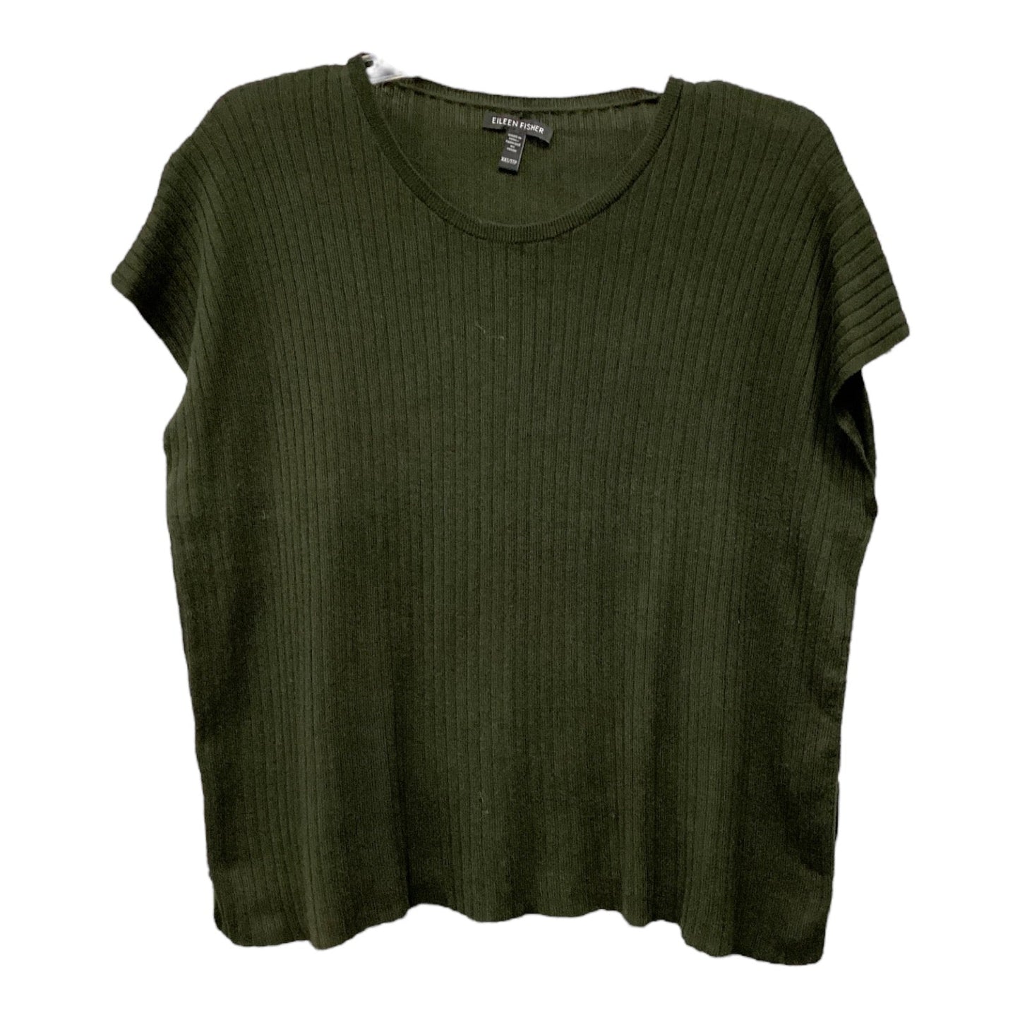 Sweater Short Sleeve By Eileen Fisher In Green, Size: Xxs