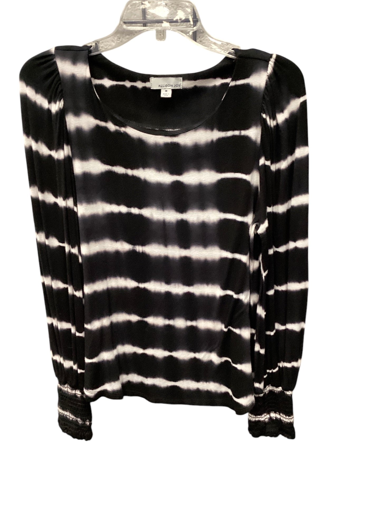 Top Long Sleeve By Allison Joy In Black White, Size: M