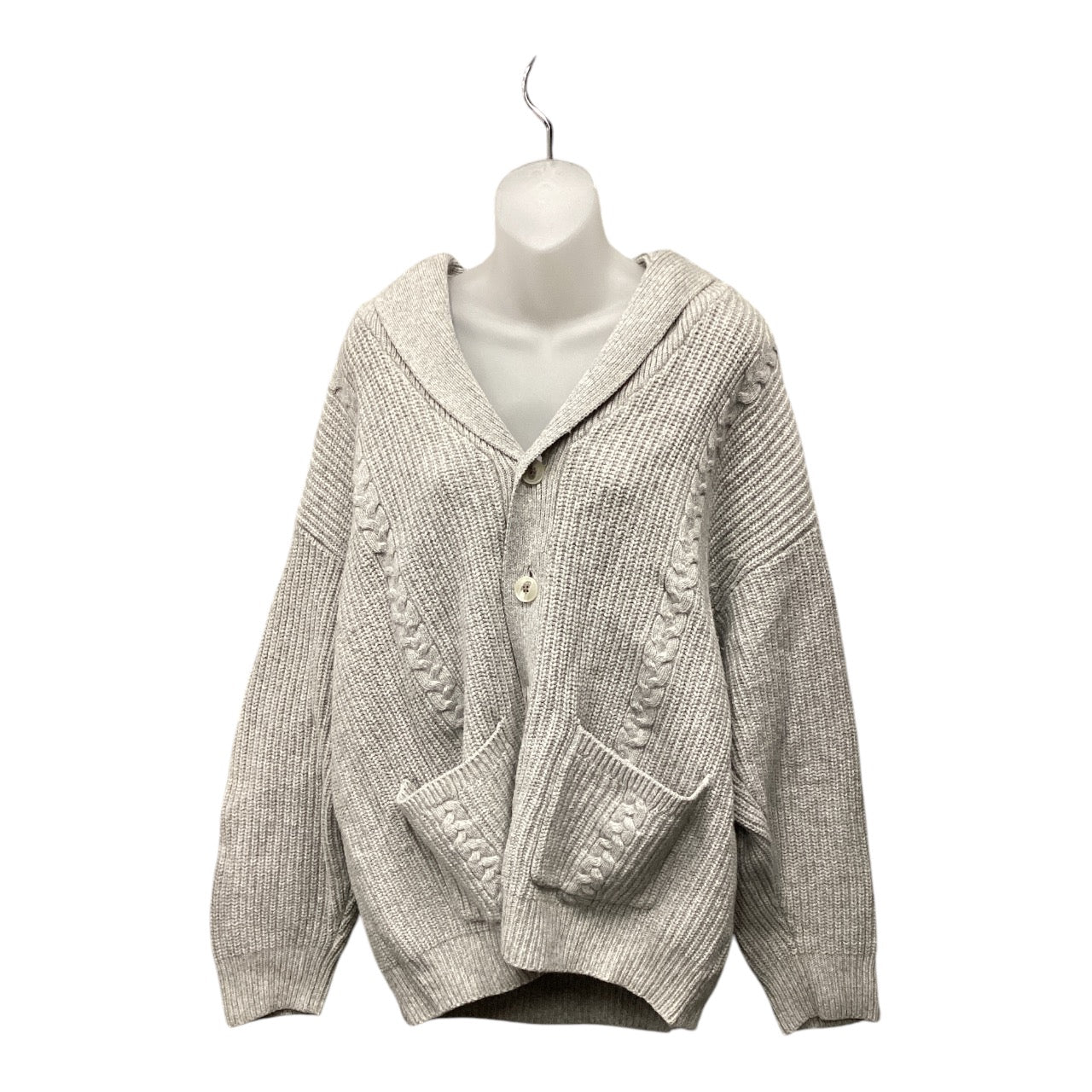 Sweater Cardigan By Madewell In Grey, Size: 1x