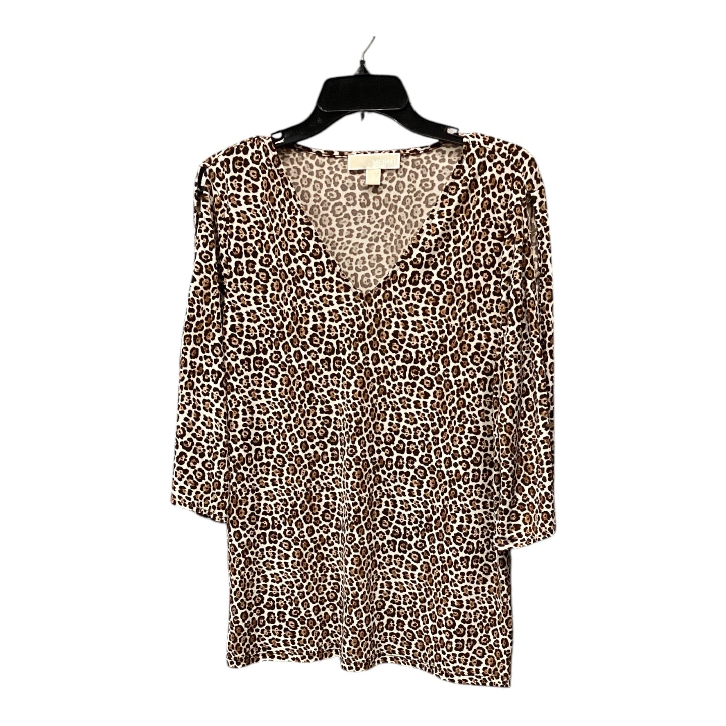 Top Long Sleeve By Michael By Michael Kors In Animal Print, Size: M