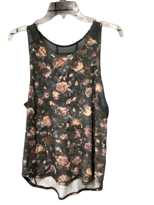 Athletic Tank Top By Lululemon In Floral Print, Size: M