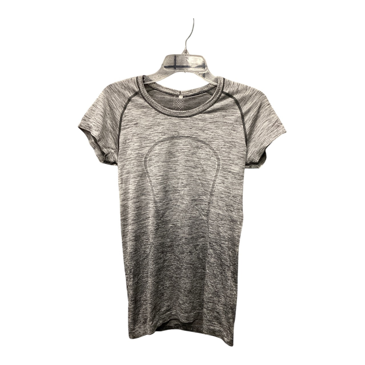 Athletic Top Short Sleeve By Lululemon In Grey, Size: 8