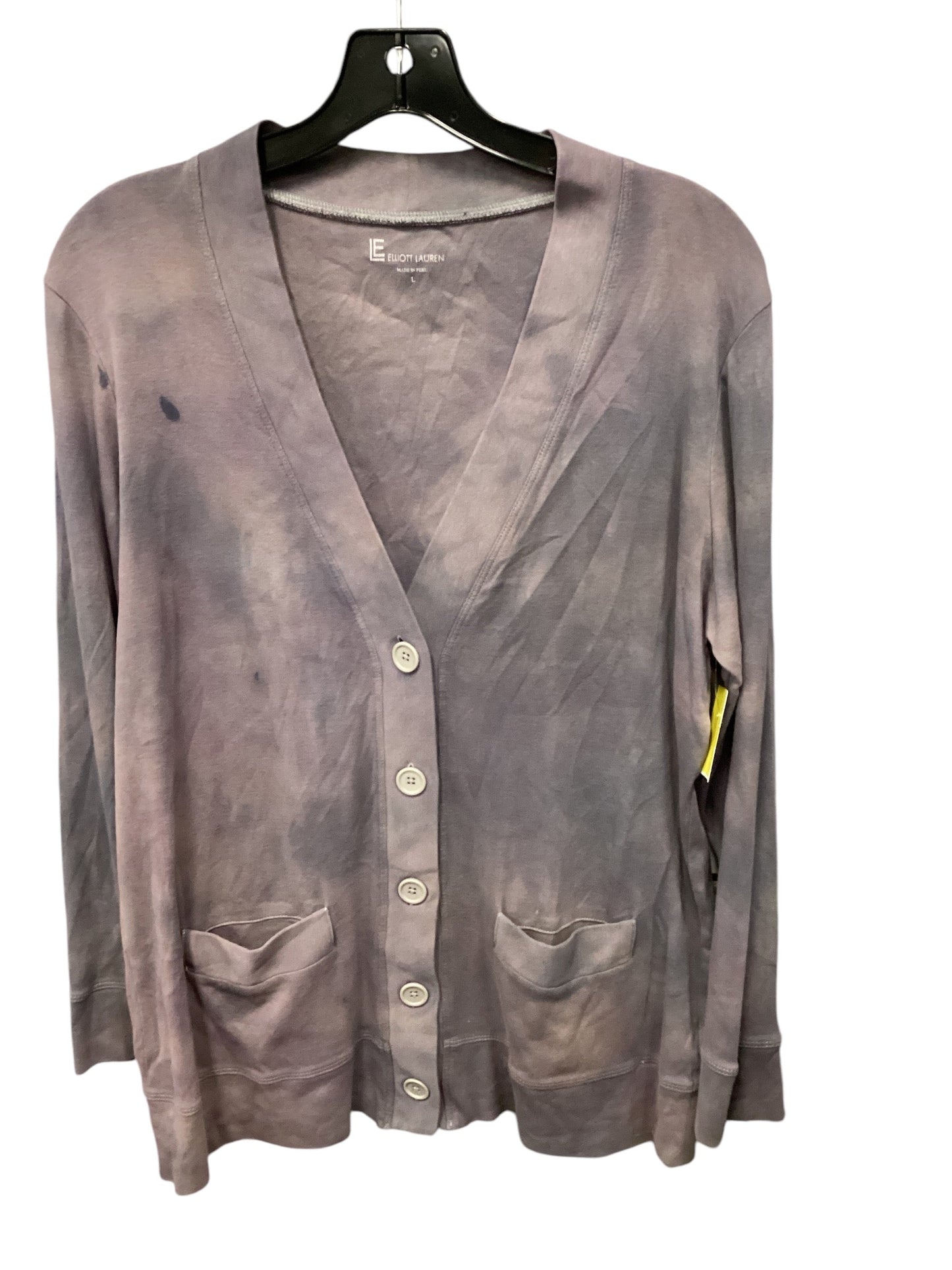 Cardigan By Elliott Lauren In Tie Dye Print, Size: L