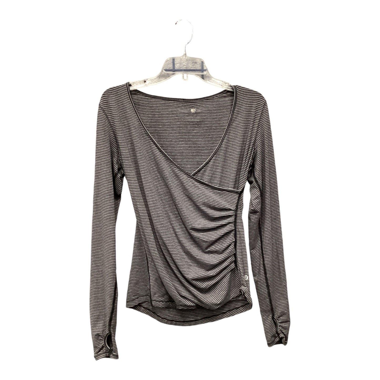 Athletic Top Long Sleeve Crewneck By Lululemon In Grey, Size: 4