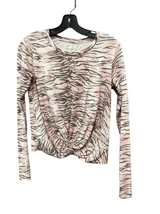 Top Long Sleeve By All Saints In Animal Print, Size: M