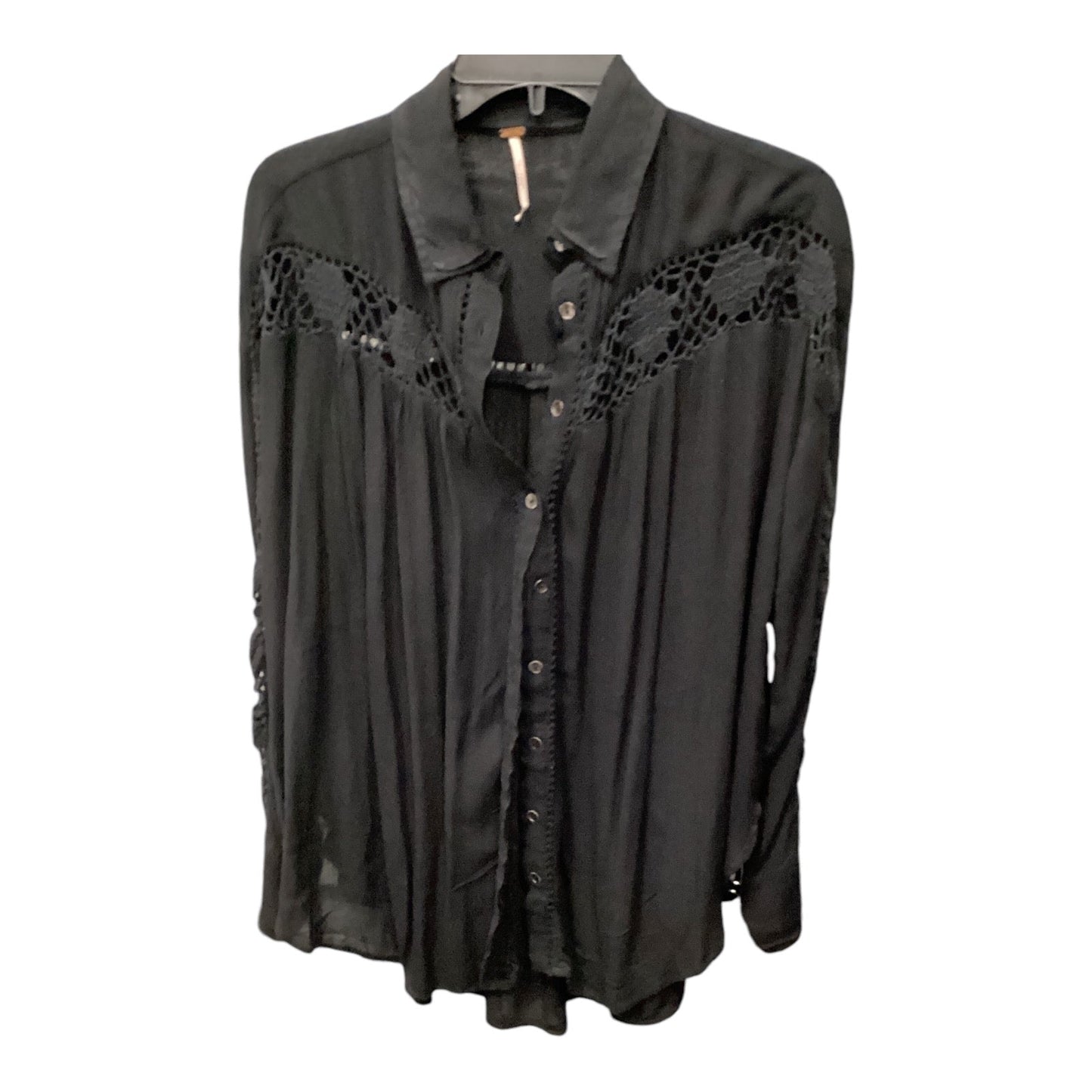 Top Long Sleeve By Free People In Black, Size: S