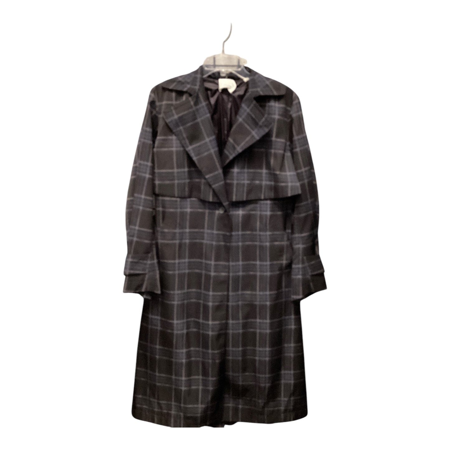 Coat Trench Coat By Vince In Plaid Pattern, Size: M