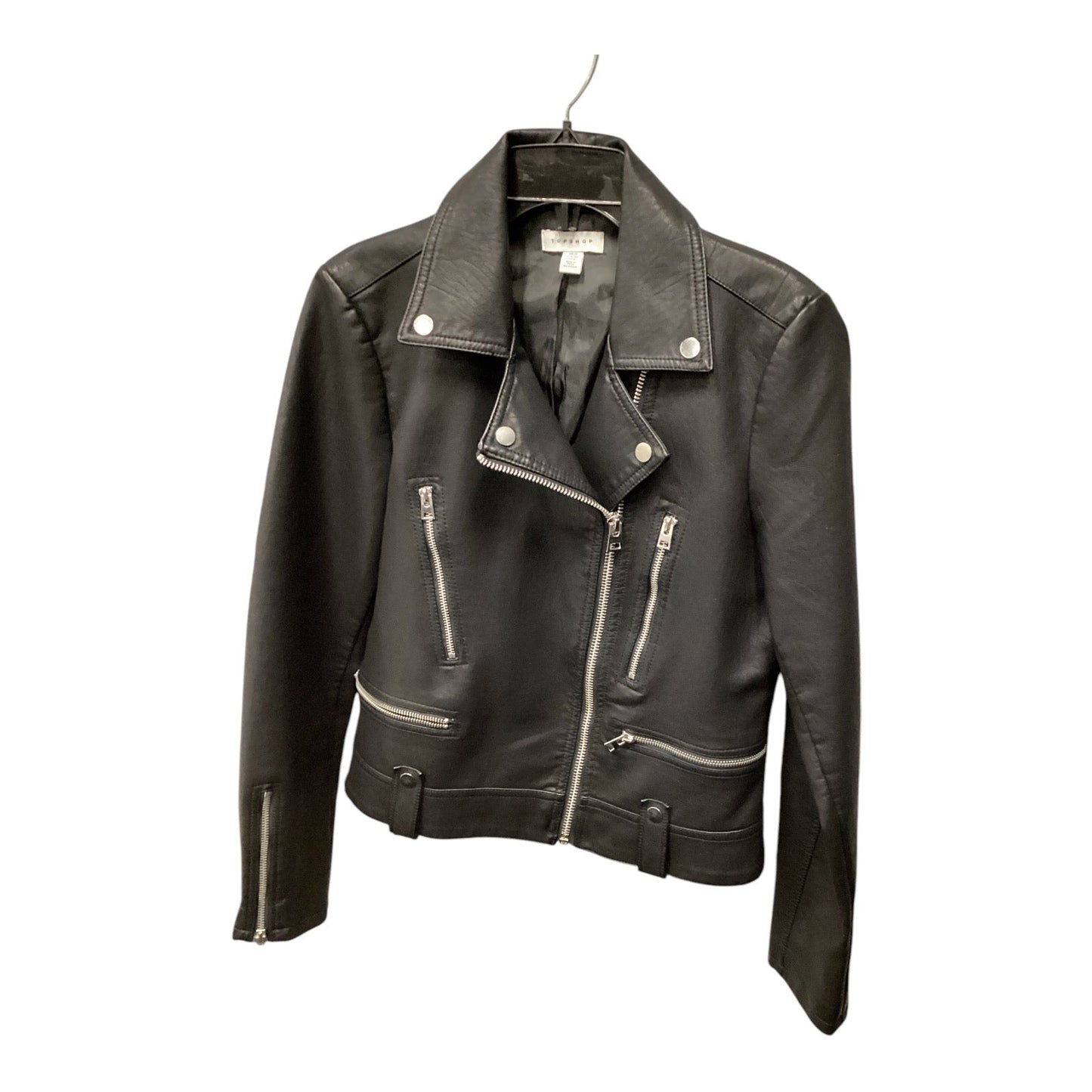 Jacket Moto By Top Shop In Black, Size: 8