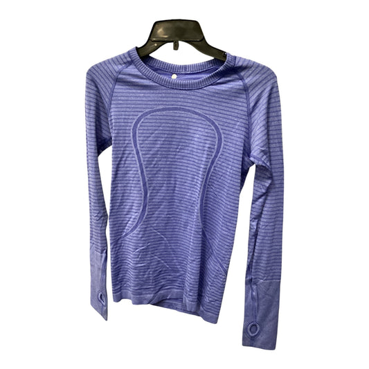 Athletic Top Long Sleeve Crewneck By Lululemon In Blue, Size: 4