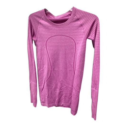 Athletic Top Long Sleeve Crewneck By Lululemon In Pink, Size: 4