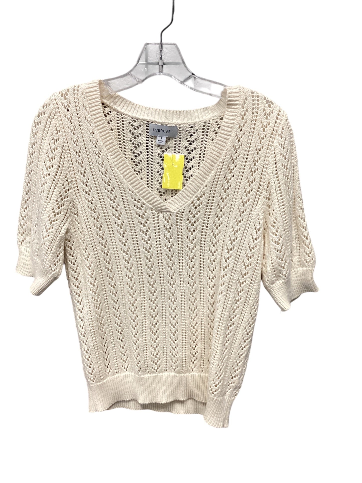 Sweater Short Sleeve By Evereve In Cream, Size: S