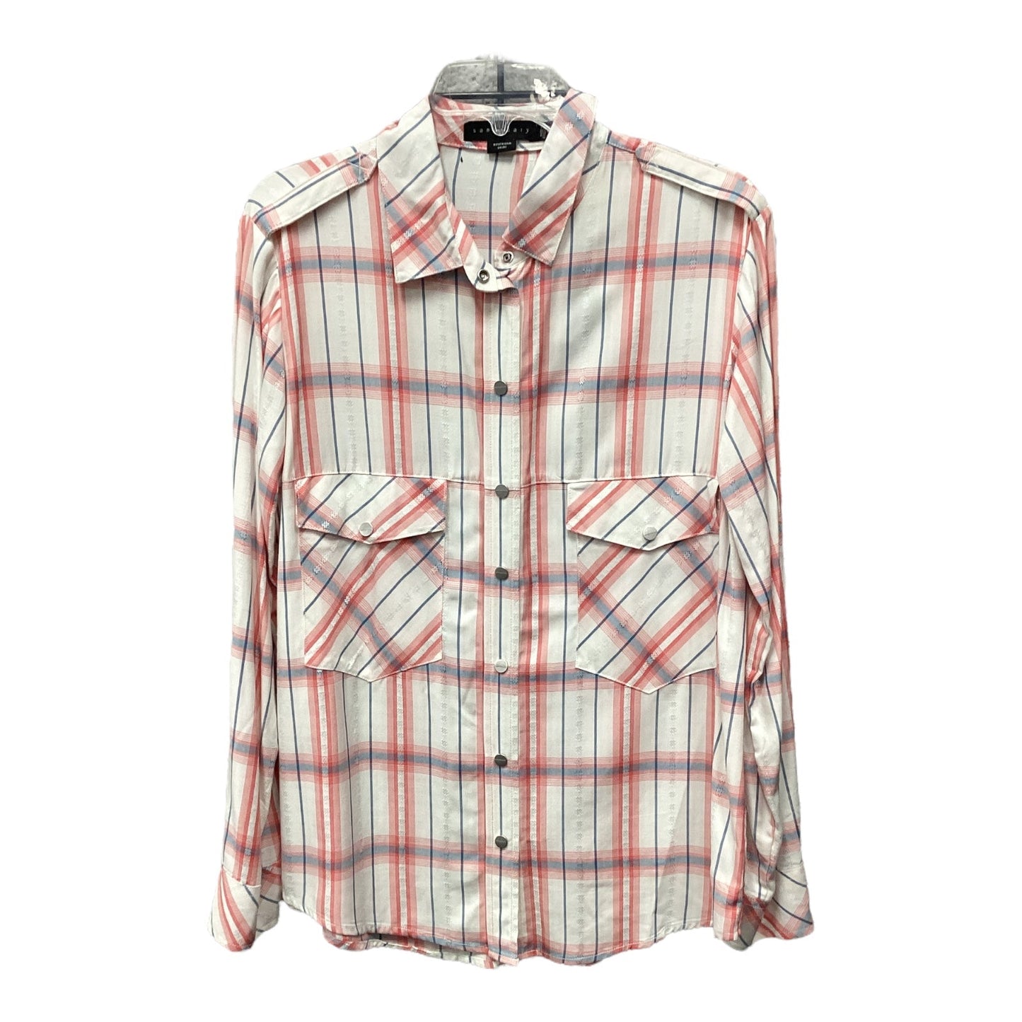 Top Long Sleeve By Sanctuary In Plaid Pattern, Size: S