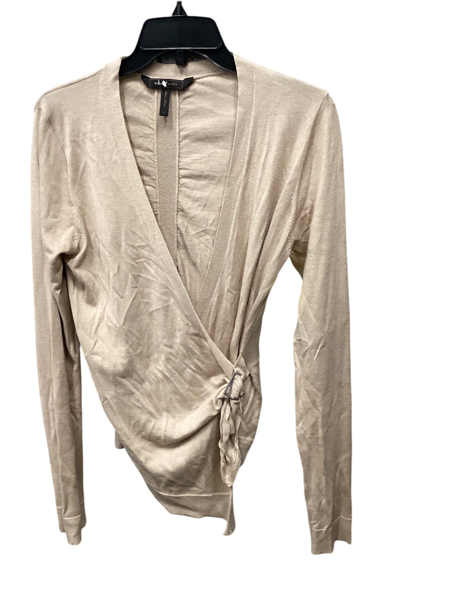 Top Long Sleeve By Bcbgmaxazria In Tan, Size: L