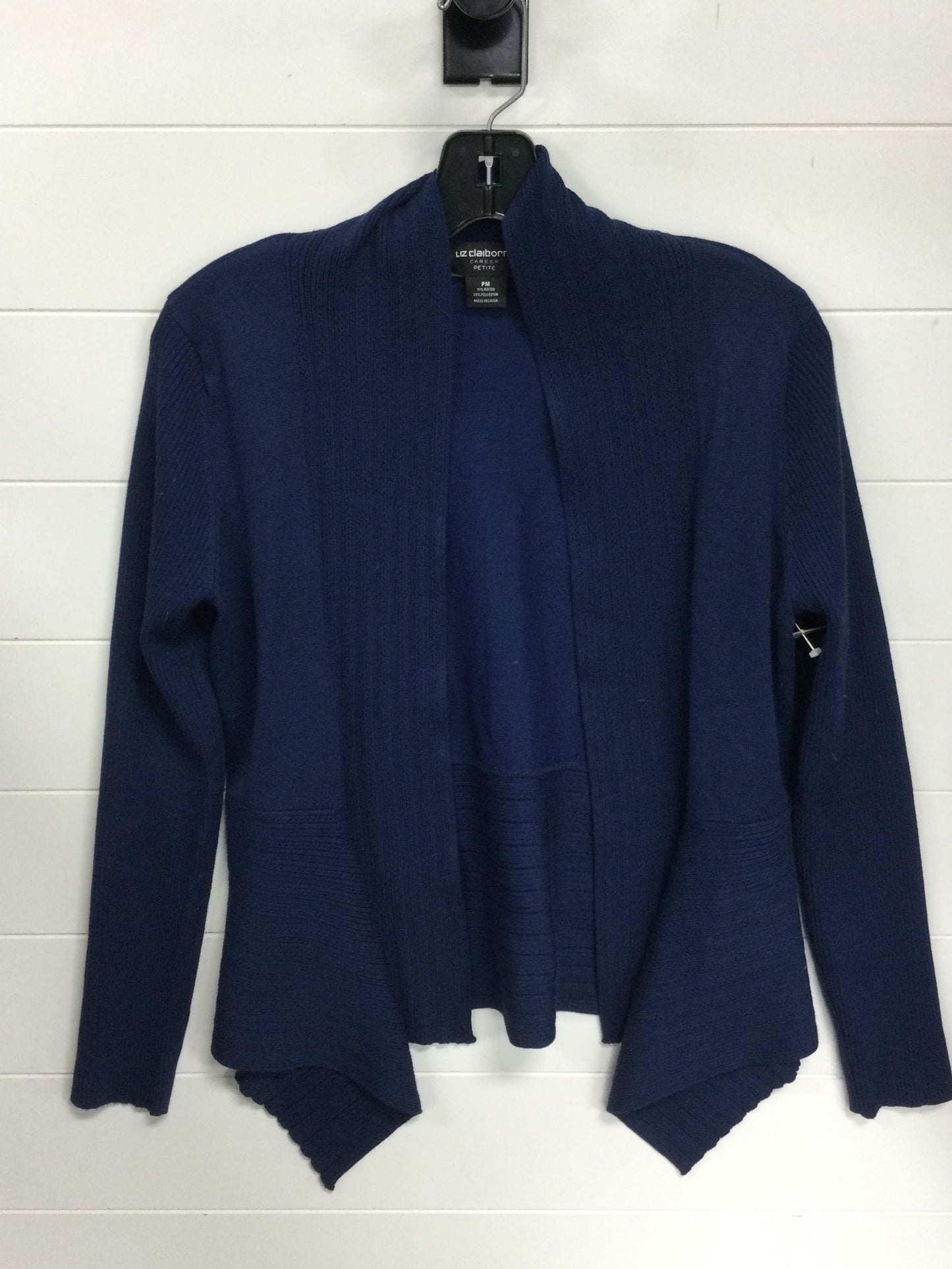 Cardigan By Liz Claiborne In Blue, Size:Mp