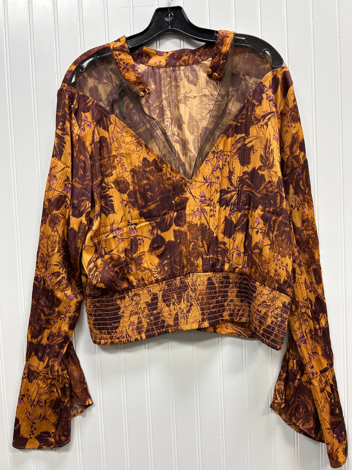 Top Ls By Anthropologie In Orange, Size:Xl