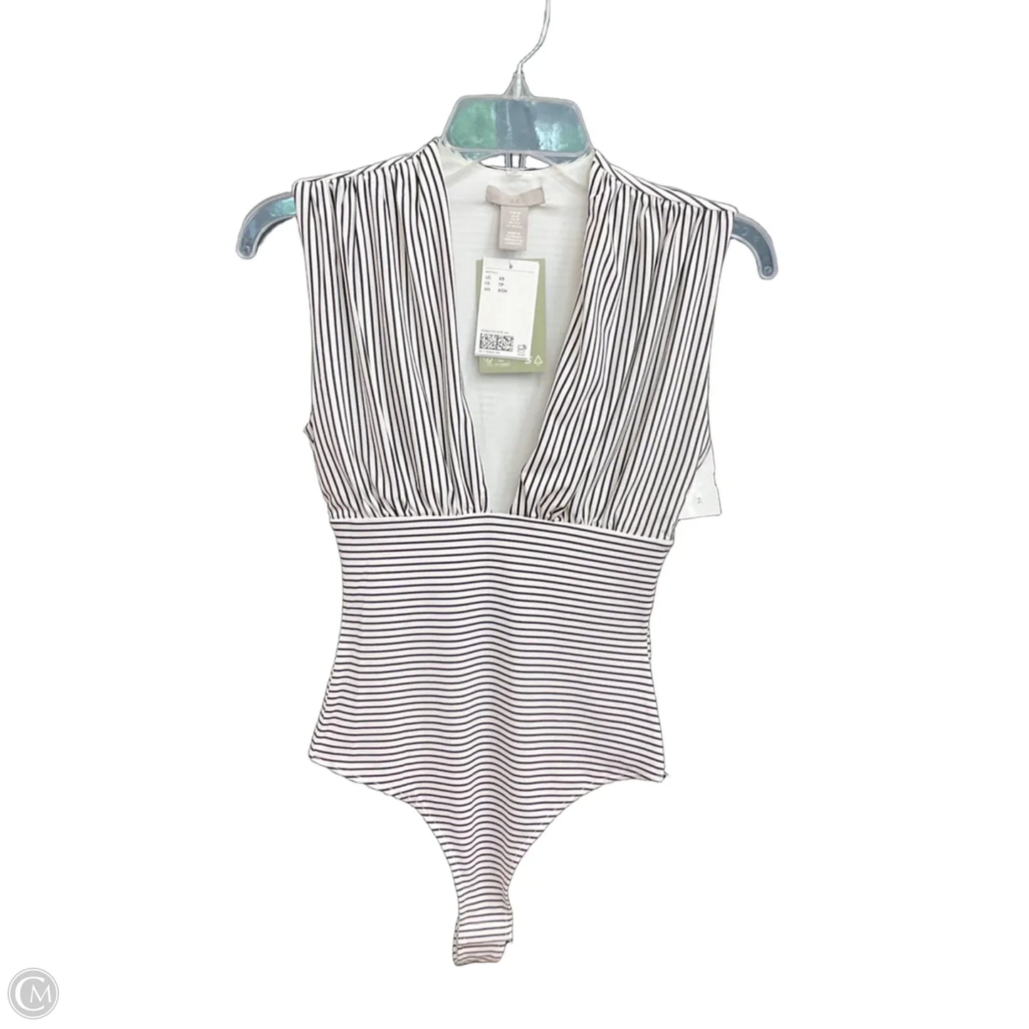 Bodysuit By H&m In Striped Pattern, Size: Xs