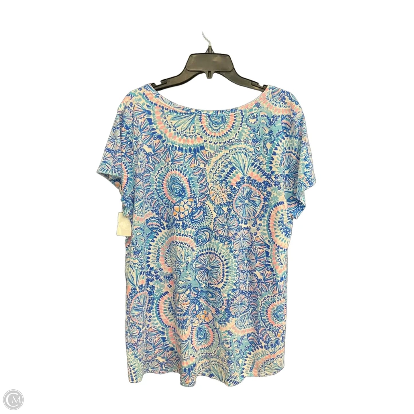Top Short Sleeve Designer By Lilly Pulitzer In Blue, Size: Xxl