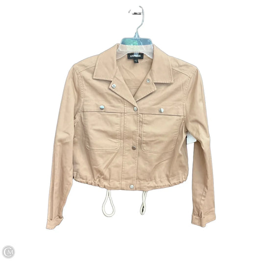 Jacket Denim By Express In Brown Denim, Size: Xs