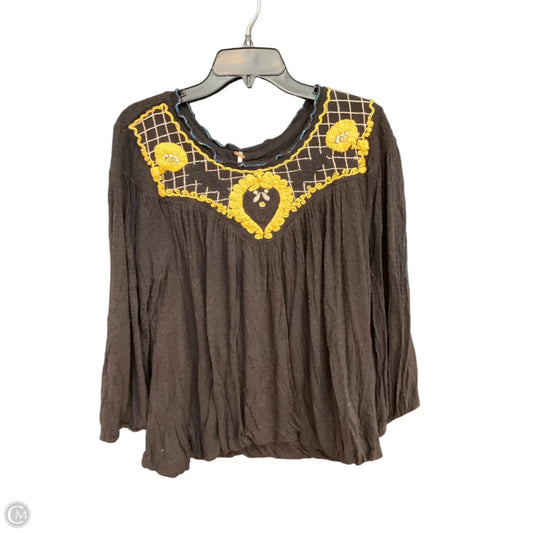 Top Long Sleeve By Free People In Black, Size: L