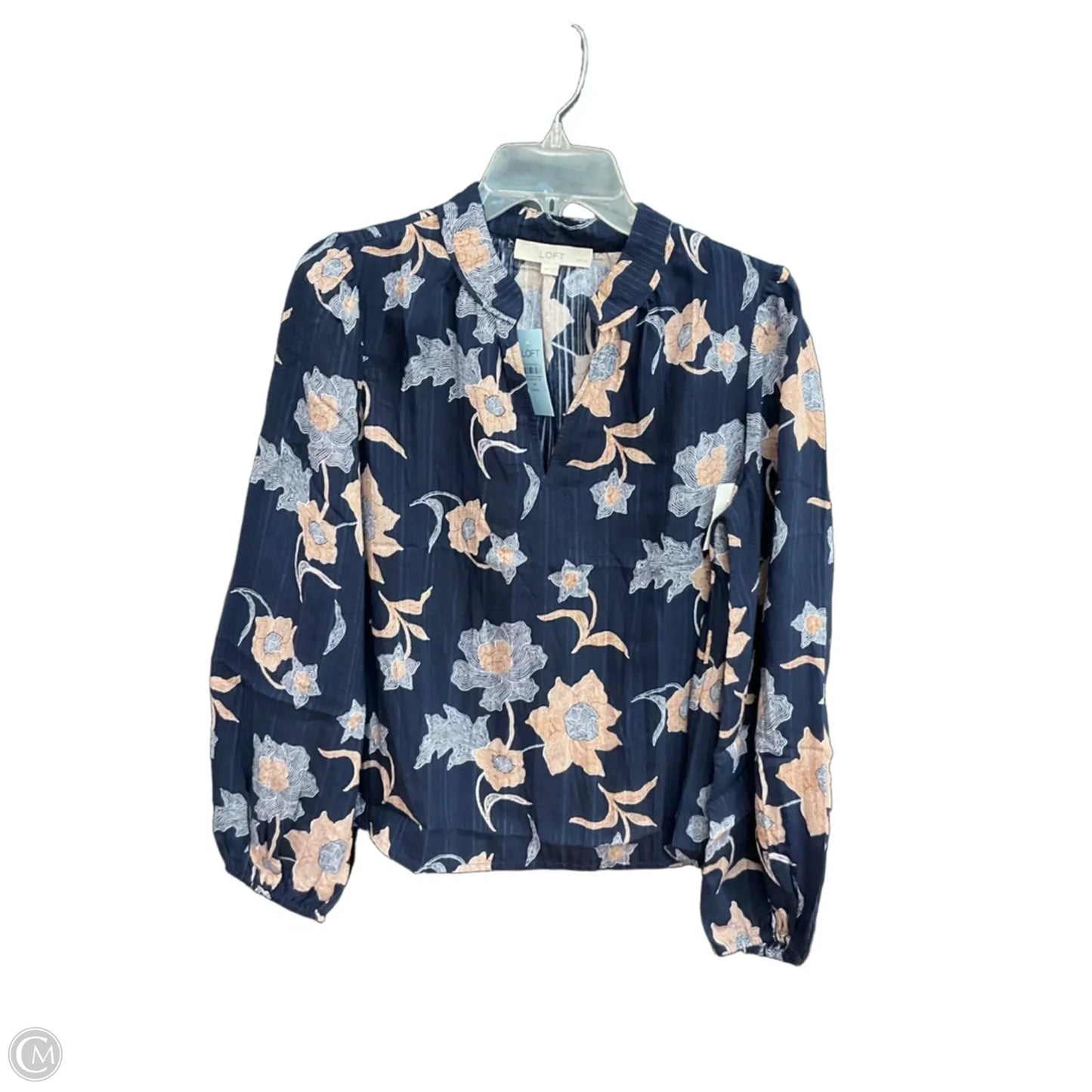 Top Long Sleeve By Loft In Navy, Size: Mp
