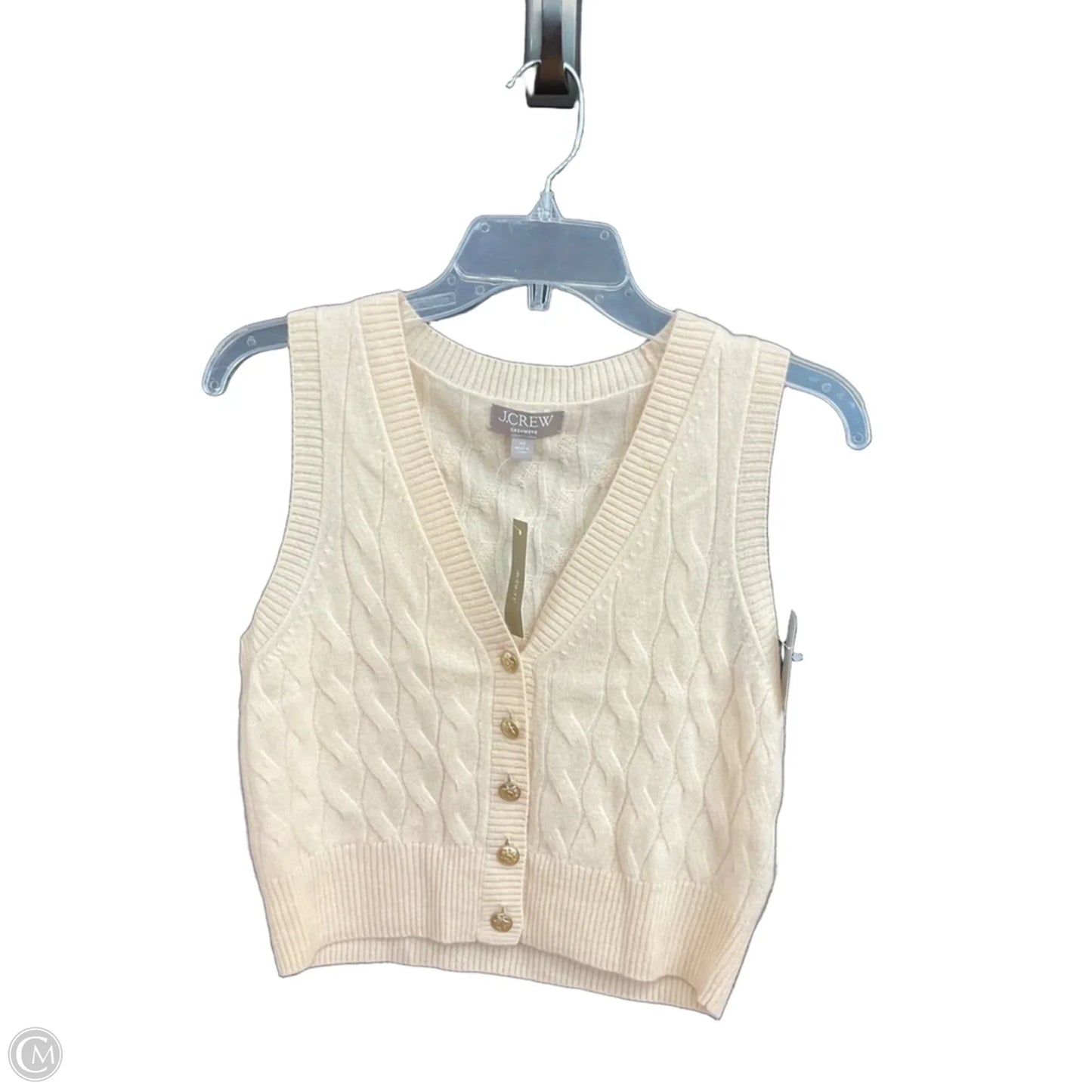 Vest Sweater By J. Crew In Cream, Size: Xs