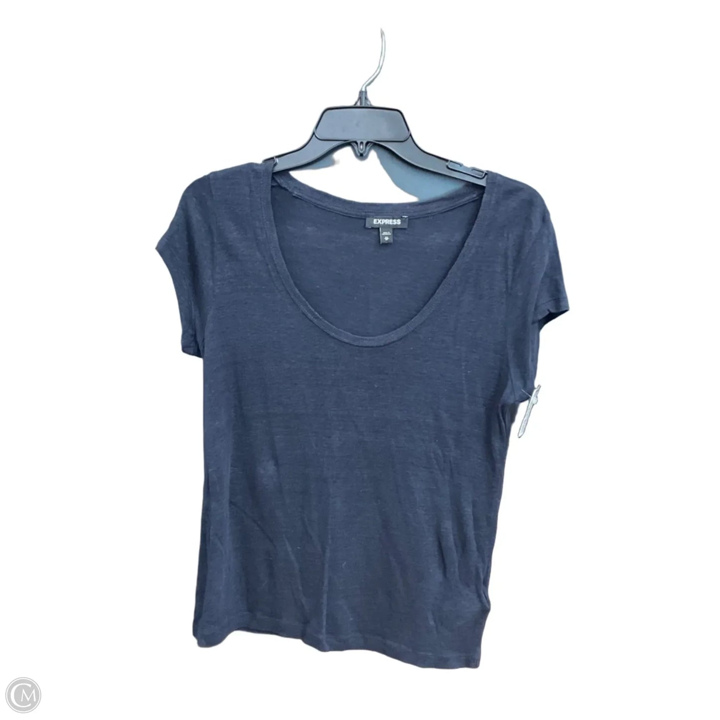 Top Short Sleeve Basic By Express In Navy, Size: Xs